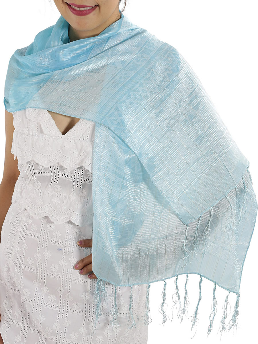 Baby Blue Silk Scarf