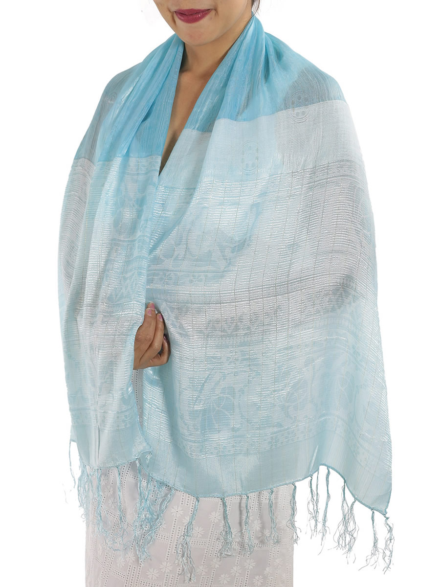 Baby Blue Silk Scarf
