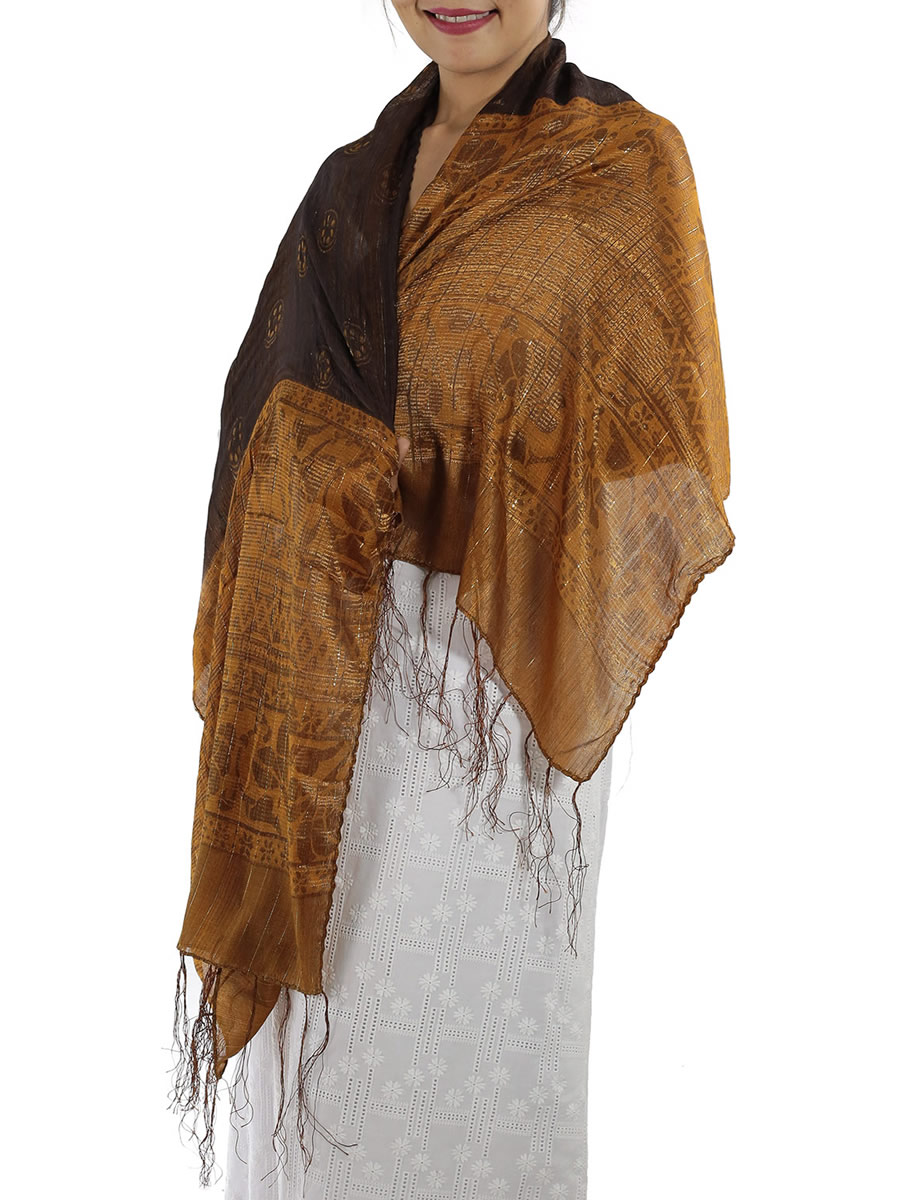 Brown Silk Scarf