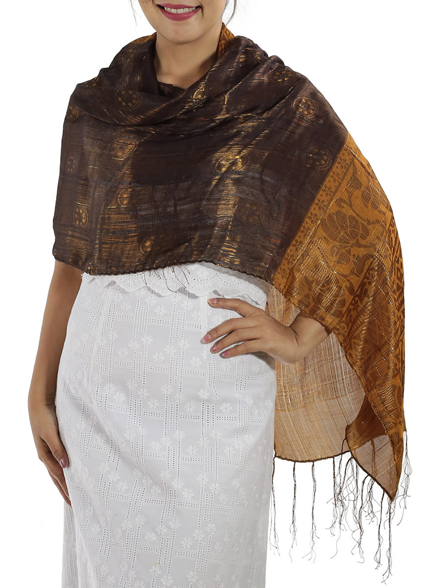 Brown Silk Scarf