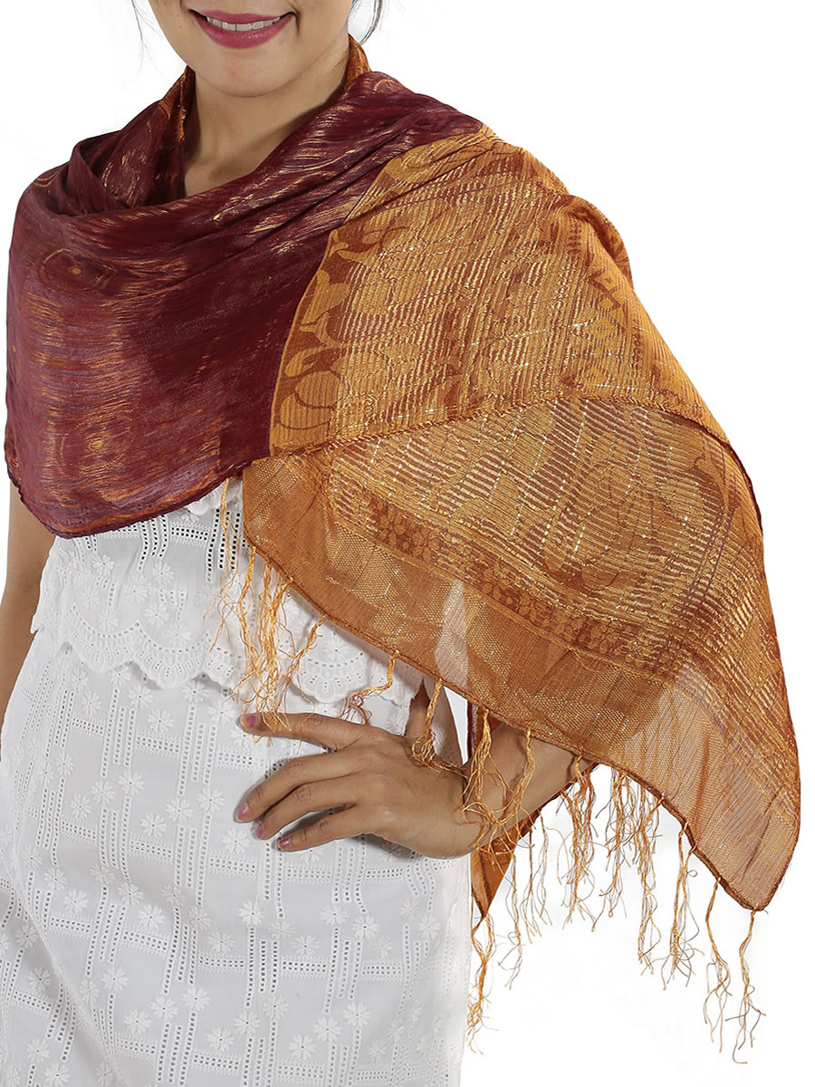 Burgundy Silk Scarf