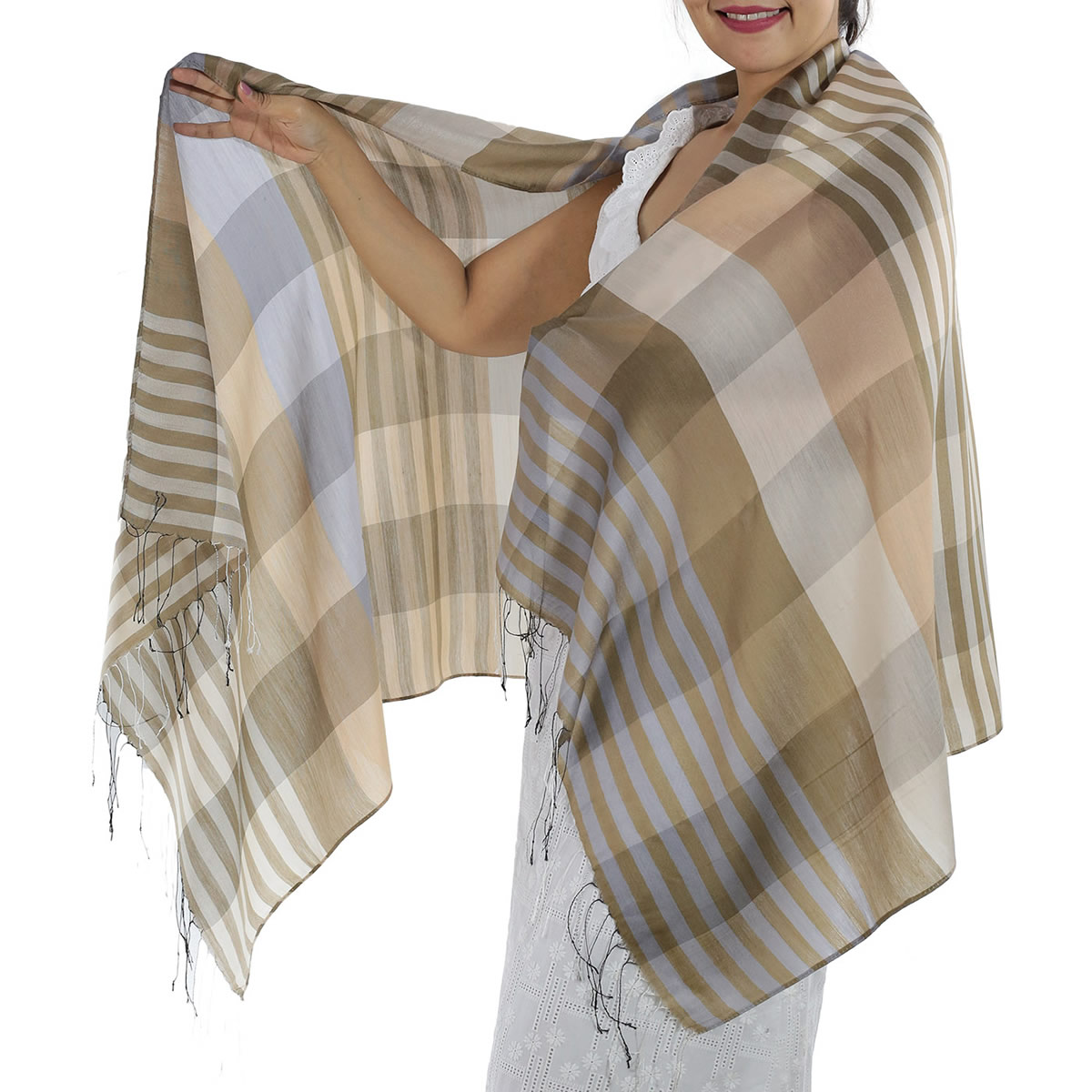 Brown Plaid Scarf