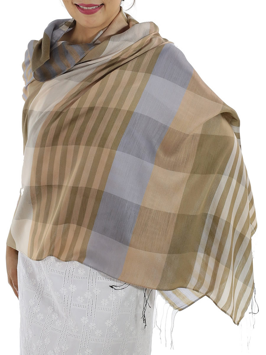 Brown Plaid Scarf