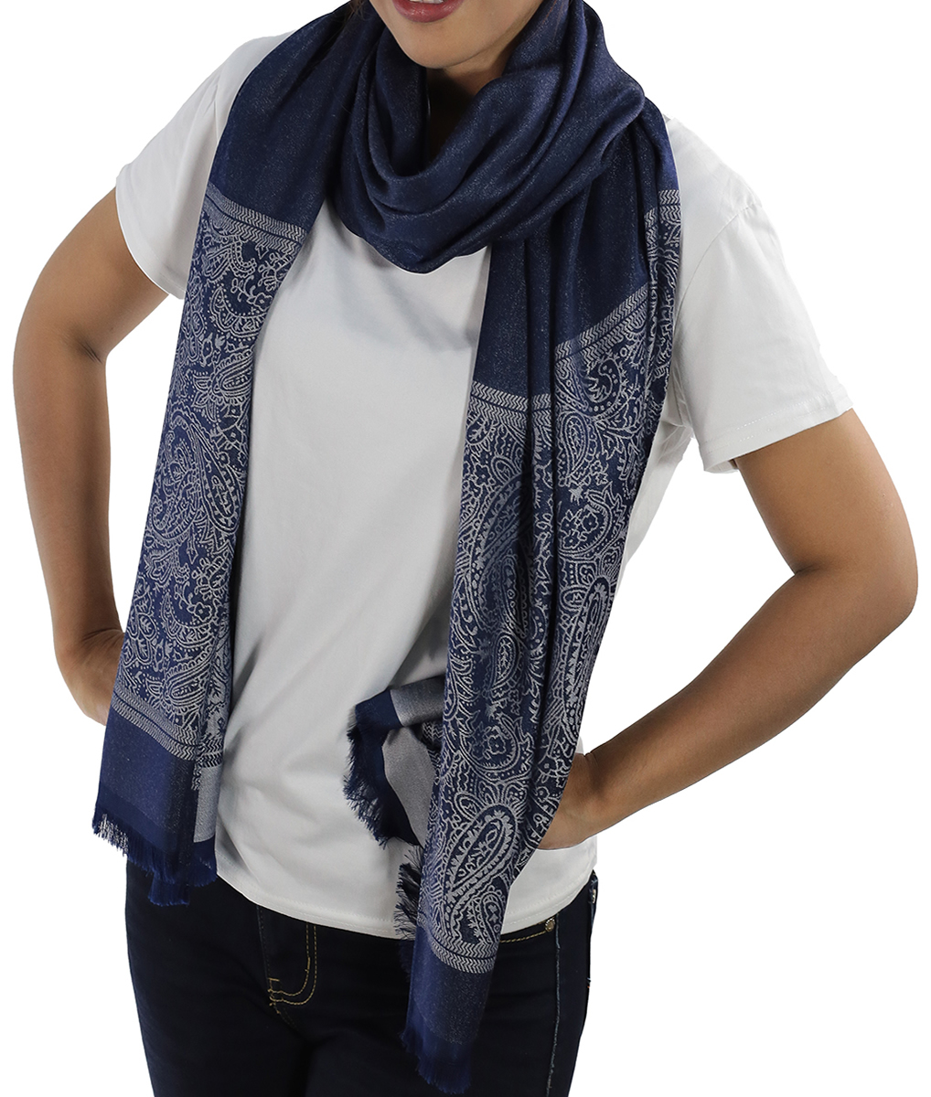 Silk Shawl - Blue