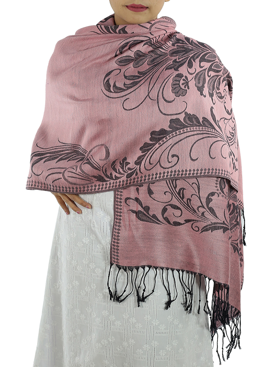Patterned Hot Pink Pashmina