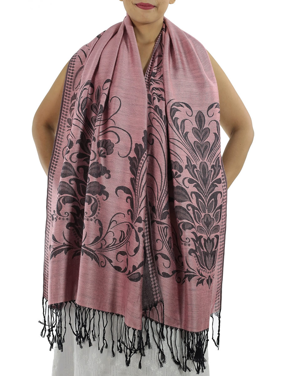 Patterned Hot Pink Pashmina