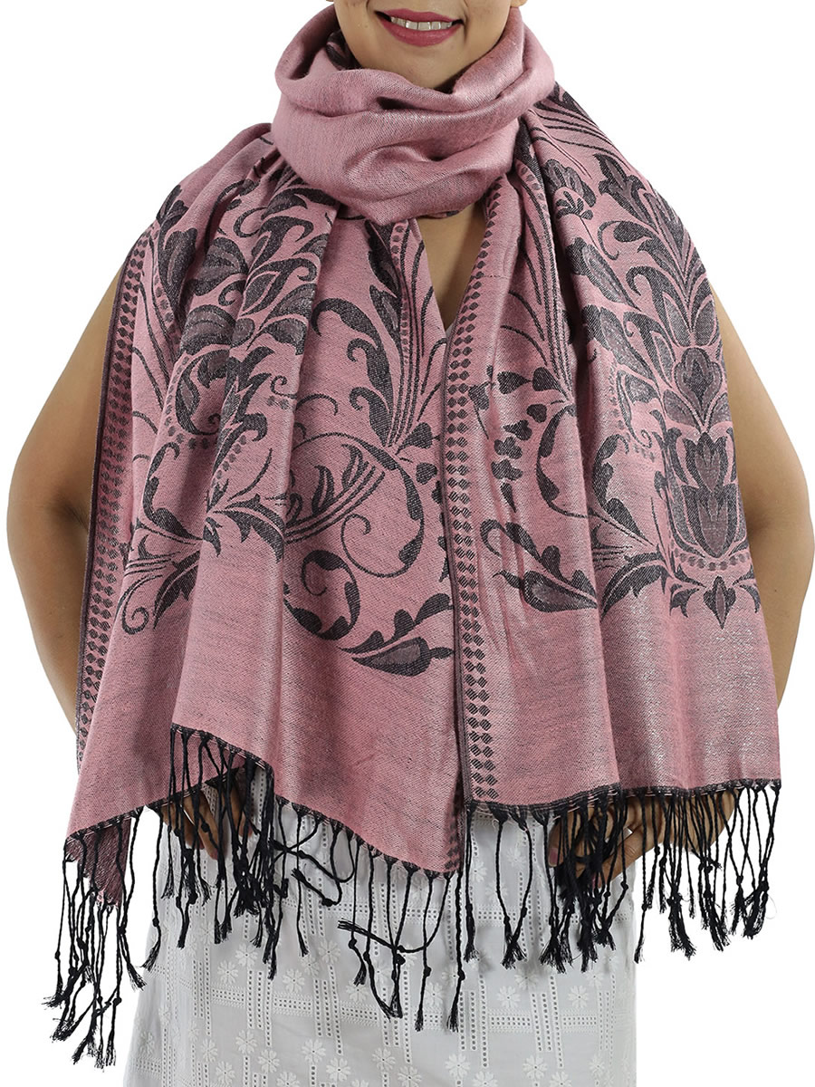 Patterned Hot Pink Pashmina