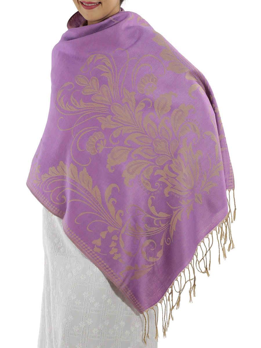 Patterned Purple Pashmina