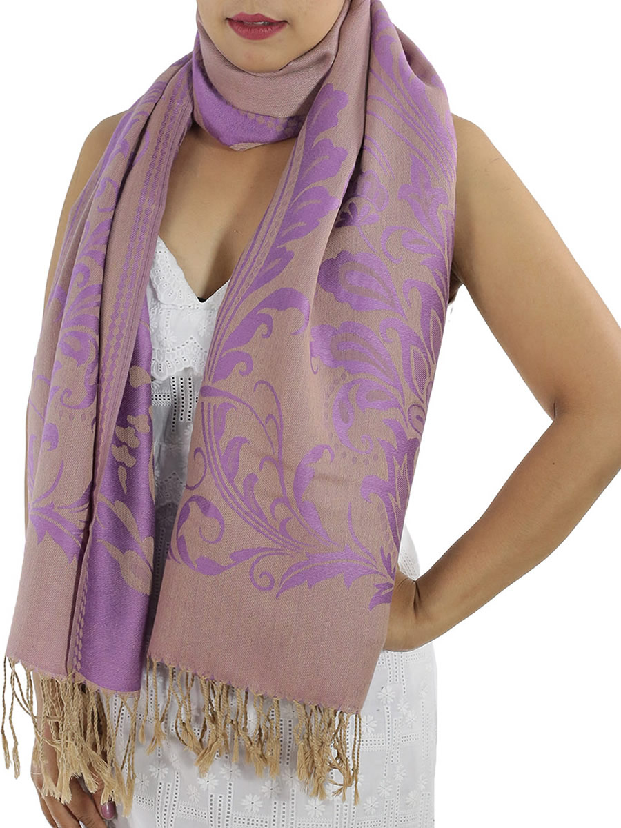 Patterned Purple Pashmina