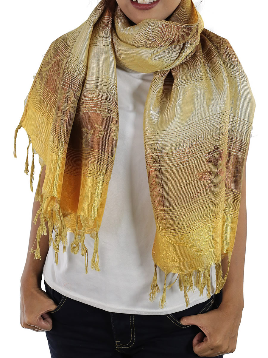 Traditional Thai Gold Scarf x1