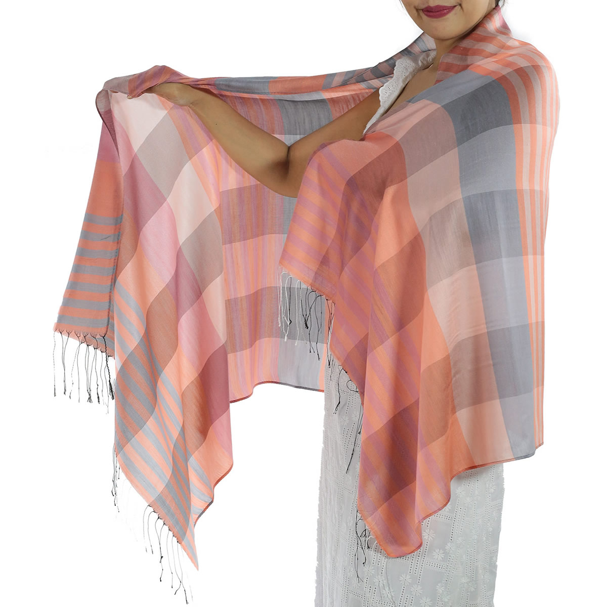 Orange Plaid Scarves