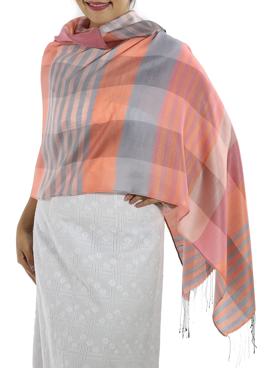 Orange Plaid Scarves