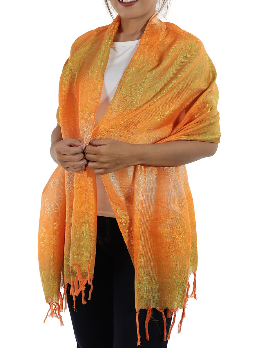 Traditional Thai Orange Scarf x 3