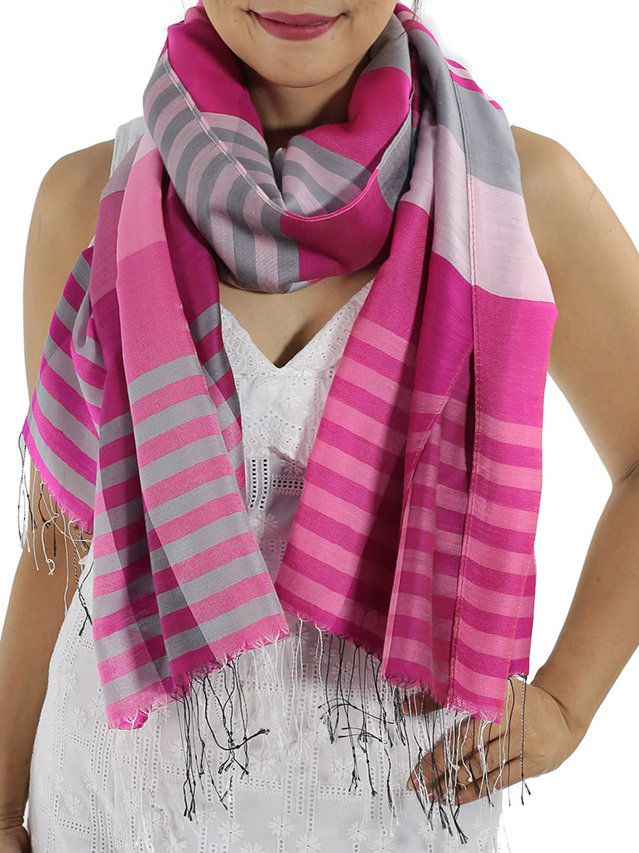 Pink Plaid Scarf: image 1