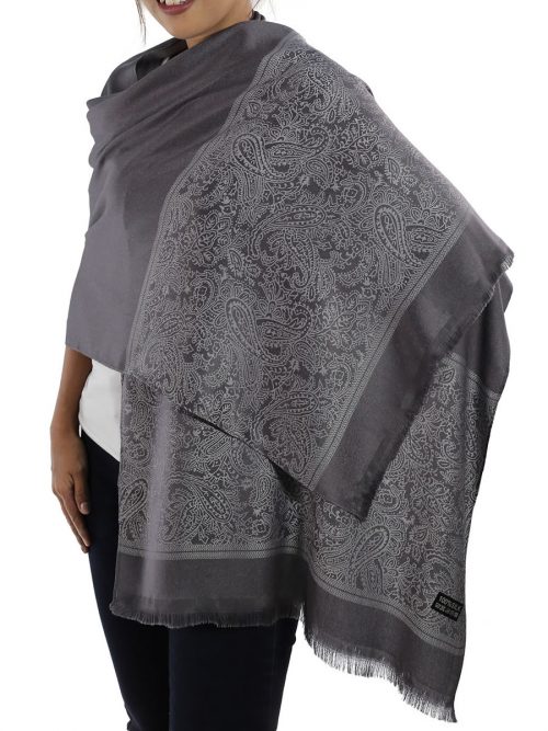 buy grey silk scarves