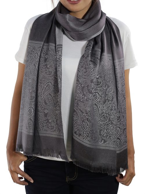 buy grey silk shawl