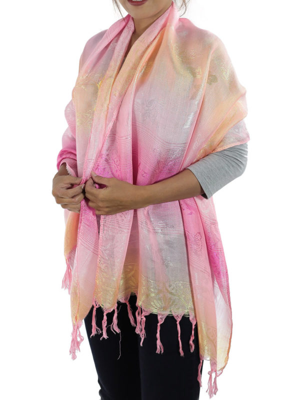pink shawl from thailand