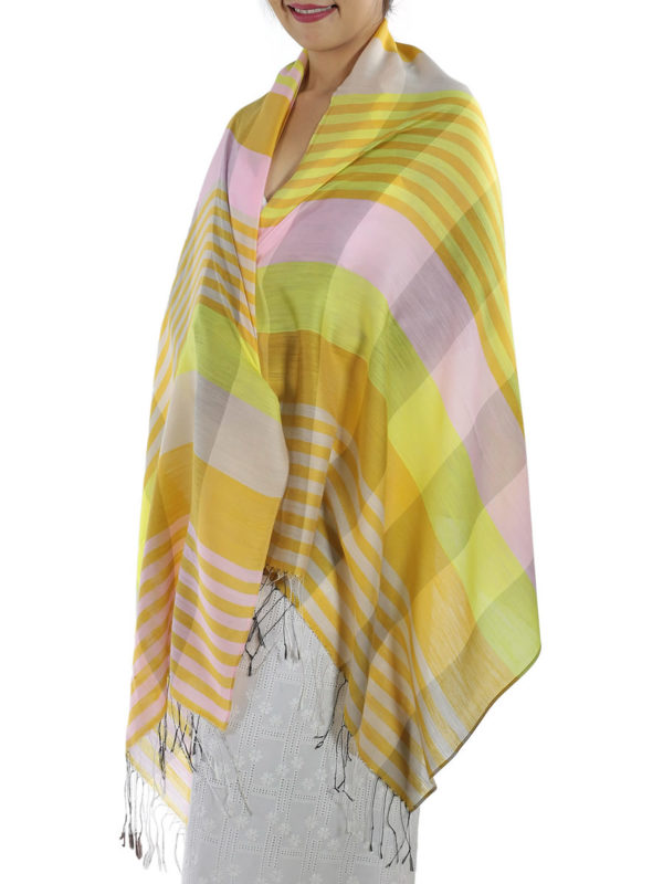 yellow plaid shawl